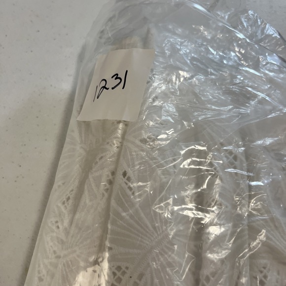 Michael Kors Dress Womens 10 Halter Eyelet White Tiered Belted Beach Coastal - Picture 16 of 16